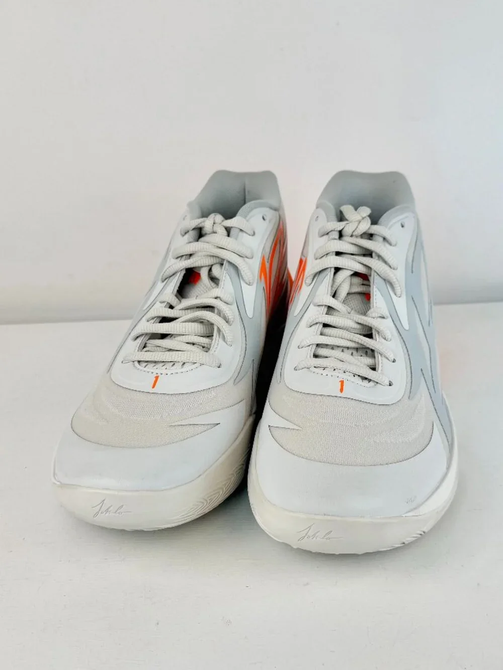 Men's 11 - PUMA LaMelo Ball MB.02 Gorange Platinum Gray Orange Sneaker-378288-02